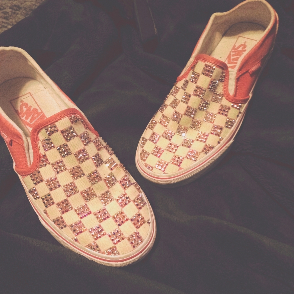 Ladies size 7 bedazzled VANS
